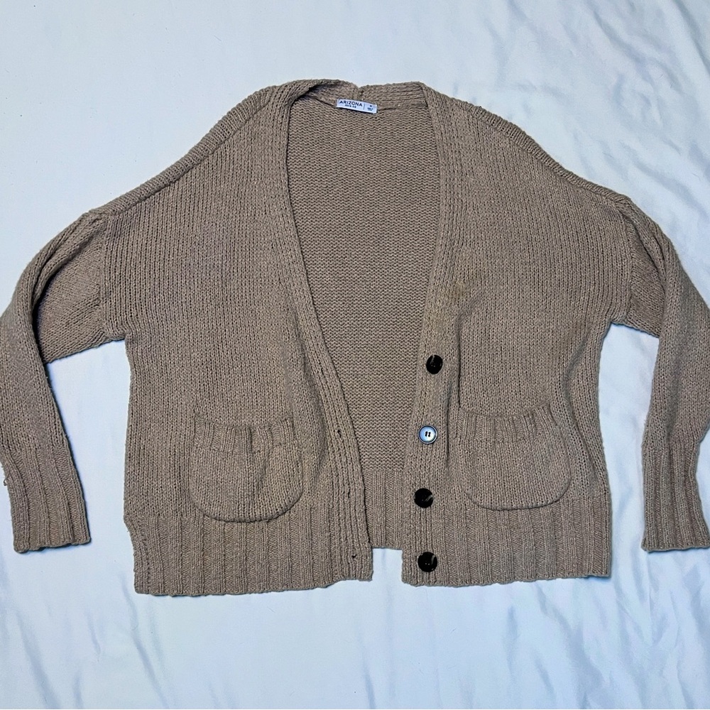 Arizona Jean Company Tan Button-Up Cardigan